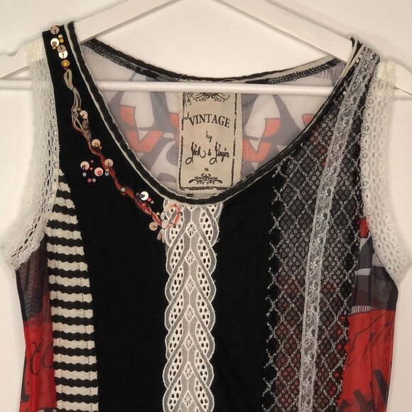 Vintage Jack & Jinger Sheer Multimodal Sheer Tank - Picture 3 of 7